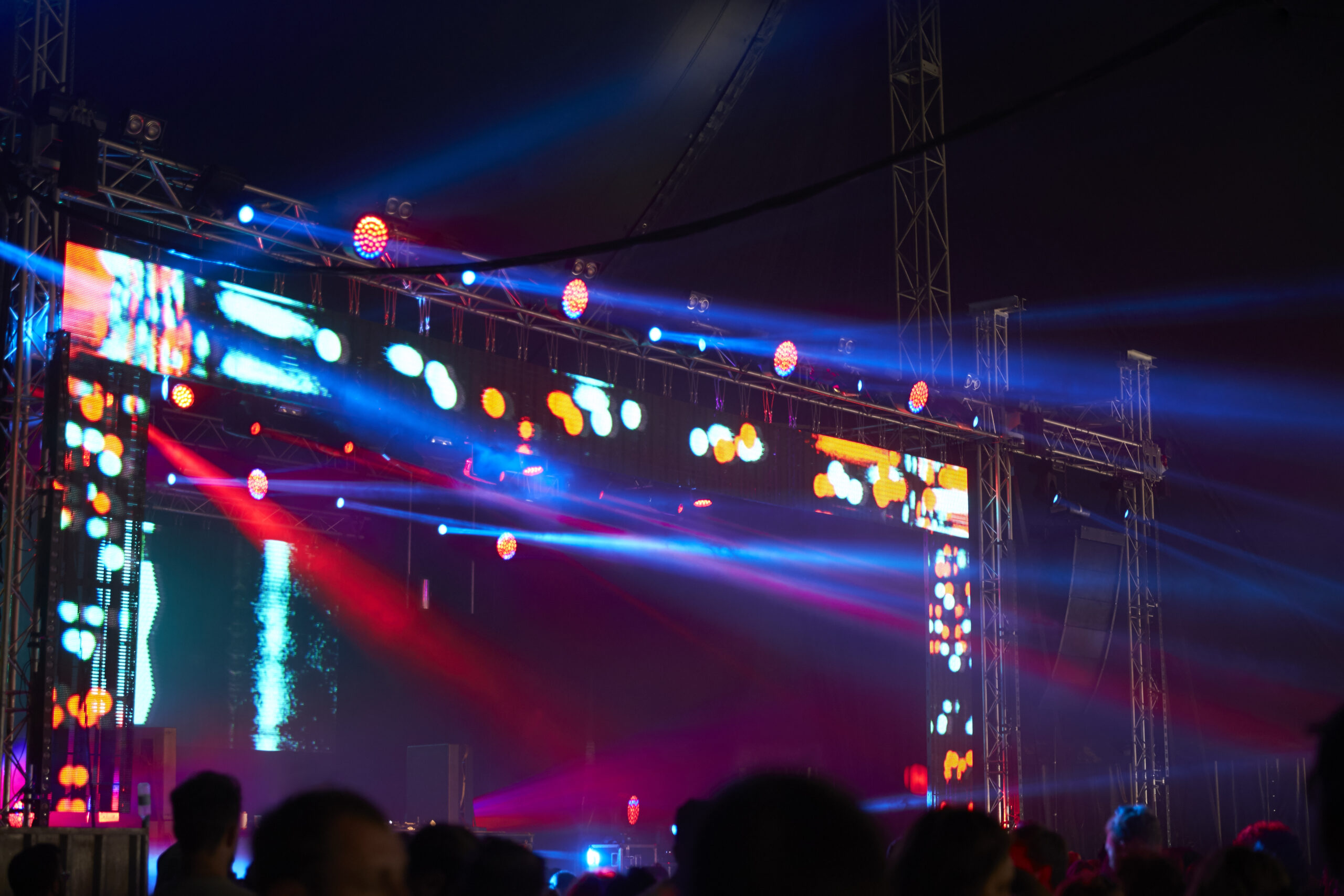 Rear View Of Audience Enjoying Music Festival